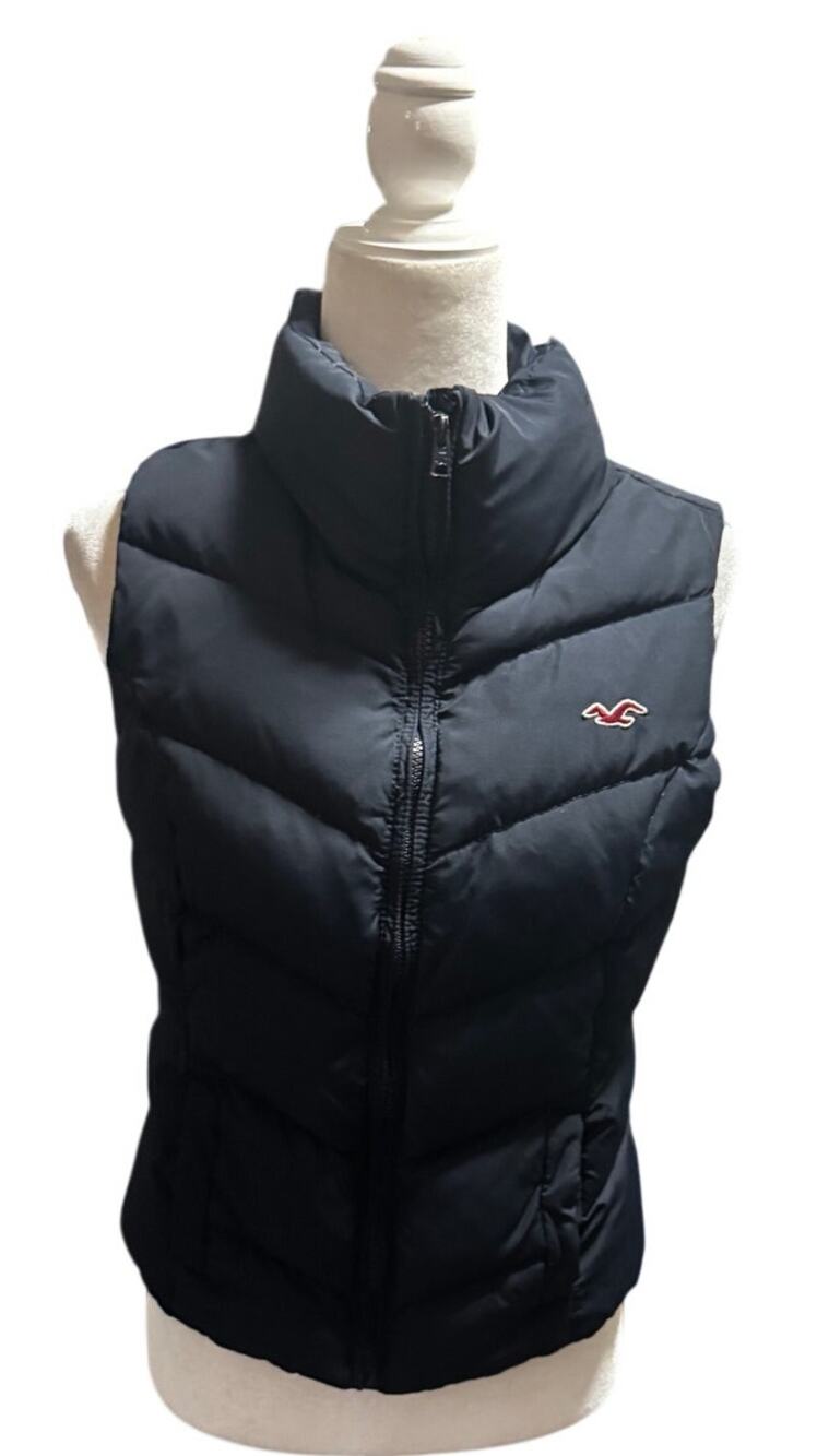 Hollister California Down-Fill Puffer Vest – Women's Medium – Navy/Dark Blue